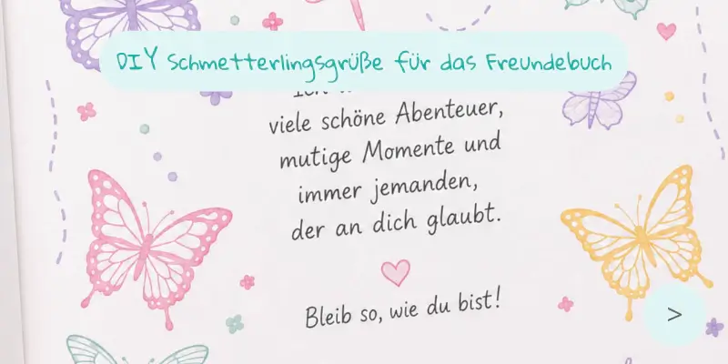 DIY Schmetterlings-Grüße für das Freundebuch DIY Schmetterlings-Grüße für das Freundebuch